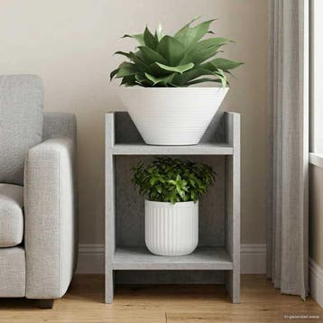 vidaXL Plantenstand Betongrijs 30 x 30 x 40 cm Bewerkt hout, Verzenden