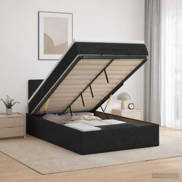vidaXL Ottoman bed met matras met hoofdeinde Zwart 120 x 190, Verzenden