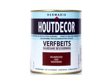 Veiling - 3x Hermadix verfbeits wijnrood 750ml Houtdecor, Doe-het-zelf en Bouw, Nieuw