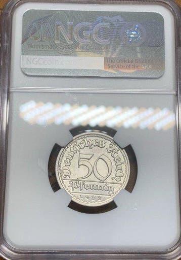 Duitsland, Weimar Republiek 50 Pfennig 1922 J / MS65 - Top
