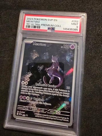 Pokémon - 1 Graded card - Mewtwo 052 Full art, Foil - PSA 9, Nieuw