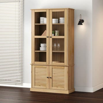 vidaXL Vitrinekast VIGO 85x35x170 cm massief grenenhout, Verzenden
