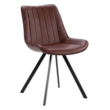 Stoelen | HERCULES | Kunstleer/Metaal | Brown | Zwarte, Verzenden