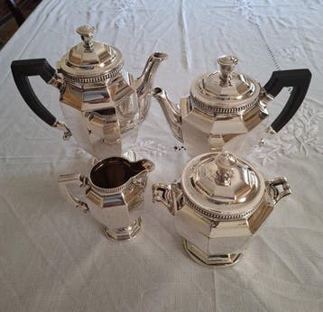 Christofle - Koffie- en theeservies (4) - Verzilverd -, Antiek en Kunst