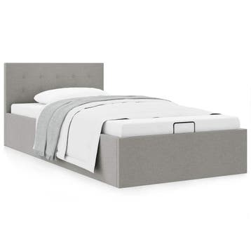 vidaXL Bedframe met hydraulische opslag stof lichtgrijs, Verzenden, Nieuw