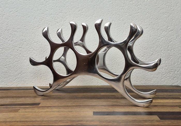 Michael Noll - Porte-bouteilles - 9 bouteilles - Aluminium -, Antiquités & Art, Antiquités | Meubles | Chaises & Canapés