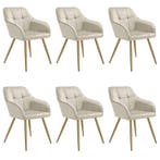 tectake Eetkamerstoel Marilyn, fluweellook, gecapitonneerd -, Verzenden, Nieuw