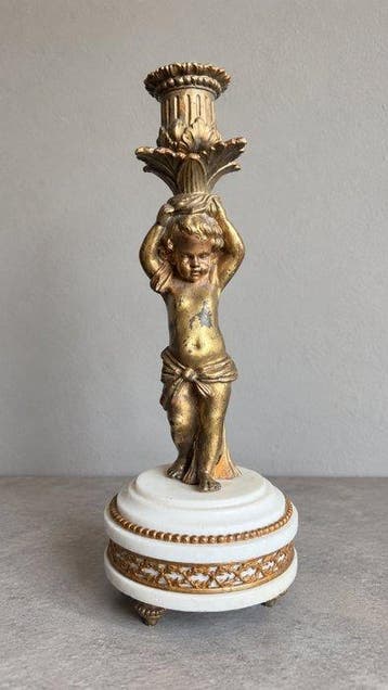 Candélabre (2) - Bronze, Marbre, Régule, Antiquités & Art