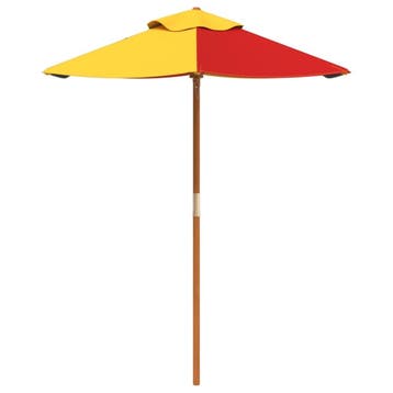 vidaXL Parasol voor kinderen met houten paal Ø120x140 cm, Verzenden, Nieuw