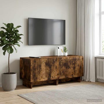 vidaXL Tv-meubel Gerookt eiken Bewerkt hout, Verzenden