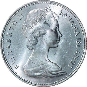 Bahamas. Elizabeth II. 1 Dollar 1966 KWALITEIT (Zonder