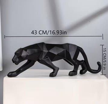 sculptuur, Set of 2 Leopard Figurines - 43 cm - Hars, Nieuw