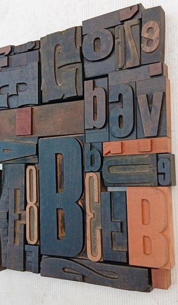 Drukblokken - Lotto XXL van oude lettertypen - Italië -