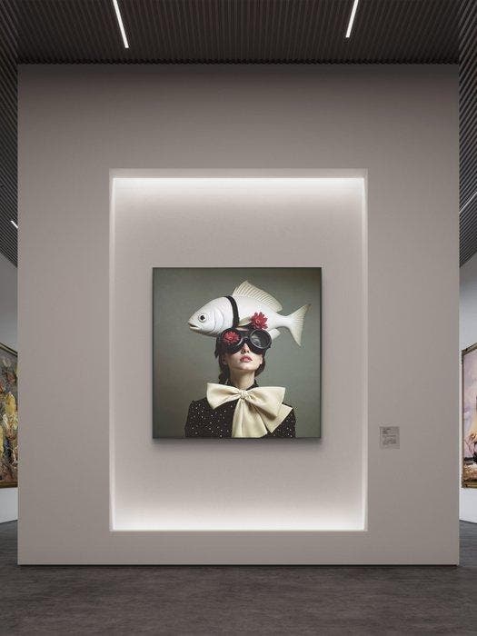 Nicole Lubbers - A Fishy Affair XL, Antiquités & Art, Art | Peinture | Moderne