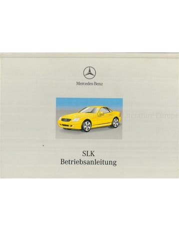 2000 MERCEDES BENZ SLK KLASSE INSTRUCTIEBOEKJE DUITS