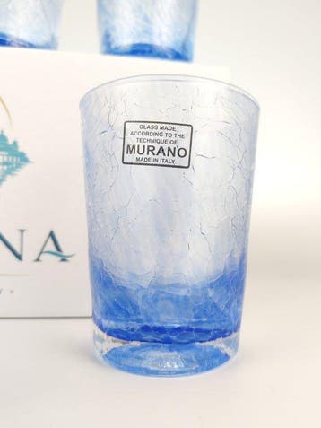 LAGUNA - Drinkservies (6) - gecrackt - Muranoglas - 6 GOTO