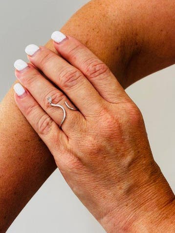Zonder minimumprijs - Ring - 18 karaat Witgoud - 0.05ct. tw.