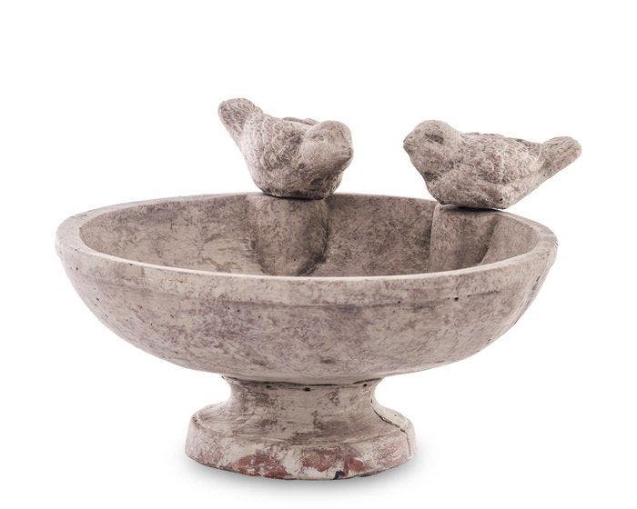 Vogelbad - beton - voederhuisje, Antiek en Kunst, Curiosa en Brocante