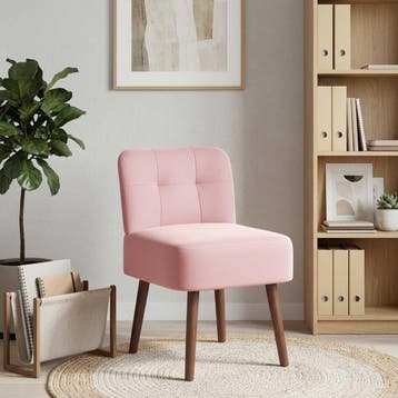 vidaXL Slipperstoel Roze fluweel, Verzenden, Nieuw