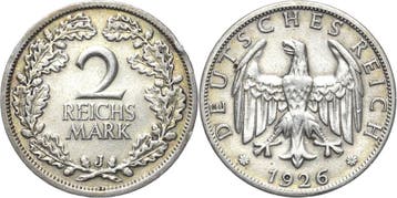 2 Reichsmark 1926 Kleinmunten, Verzenden