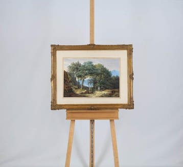 Hendrikus Johannes Knip (1819-1905) - Bosgezicht met herten