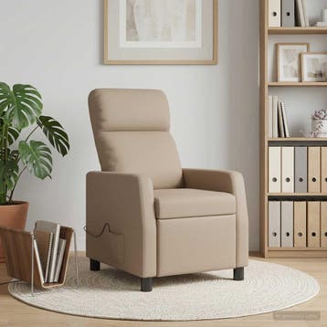 vidaXL Massage Relaxstoel Cappuccino Kunstleer, Verzenden, Nieuw