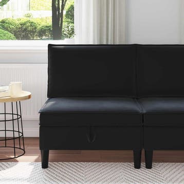 vidaXL Sofa met opslag Zwart Fluweel, Verzenden
