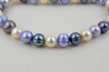 Perle - Perles cultivées deau douce fines blanches, bleues