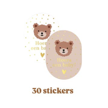 30x Sticker Little Bears ovaal- beren - Sluitsticker, Ophalen of Verzenden, Meerdere stickers