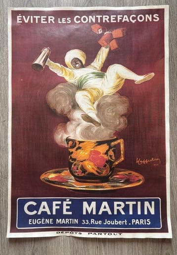 Leonetto Cappiello - Café Martin - Années 1970, Antiek en Kunst, Kunst | Tekeningen en Fotografie