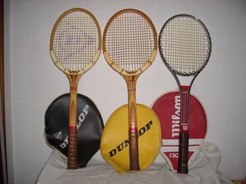 Lote 3 Raquetas Vintage: Dunlop Maxply Fort (UK) y Wilson, Nieuw