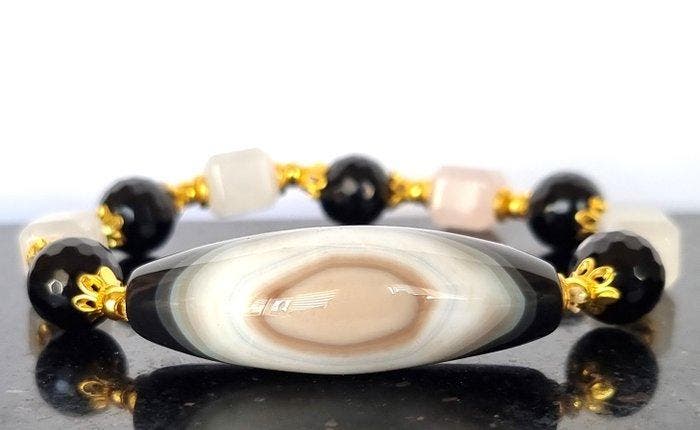 Armband – Hemels Oog – Agaat, Spinel & Helder Kwarts –, Antiek en Kunst, Antiek | Boeken en Manuscripten