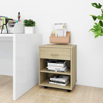 vidaXL Rolkast 46x36x59 cm bewerkt hout sonoma eikenkleurig, Verzenden