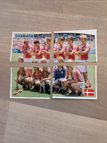 1988 Panini Euro 88 Équipe complète Danemark Non collé - 27