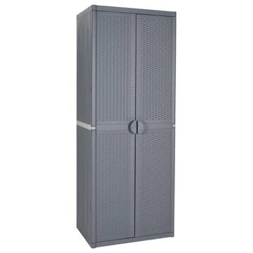 vidaXL Tuinkast 65x45x172 cm PP rattan grijs, Verzenden, Nieuw