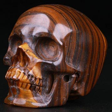 110 g Tiger Iron Eye Skull – Baihu – Herfstglans - 5,1 x 3,9