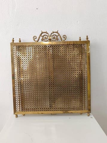 Cheminée - Salvachispas para chimenea de latón de tres hojas