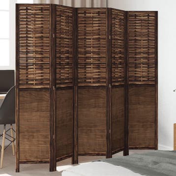 vidaXL Kamerscherm met 5 panelen massief paulowniahout, Verzenden