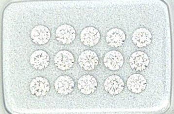 15 pcs Diamant (Natuurlijk) - 1.05 ct - Rond - F, D, Nieuw