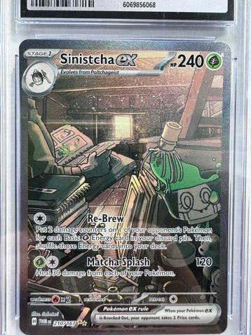 Pokémon - 1 Graded card - Sinistcha ex 210/167 Full art,, Hobby en Vrije tijd, Verzamelkaartspellen | Pokémon, Nieuw