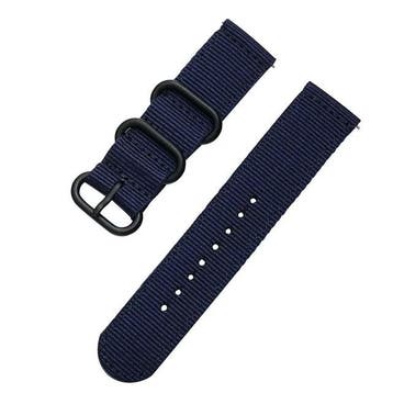 DrPhone Nylon Flex Strap - Nylon Horlogeband - 18mm - Zwarte, Handtassen en Accessoires, Verzenden, Nieuw