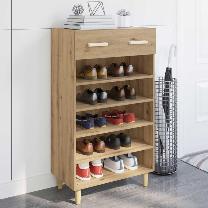 vidaXL Schoenenkast Ambachtelijk Eiken 60 x 35 x 105 cm, Huis en Inrichting, Kasten | Schoenenkasten, Nieuw, Verzenden