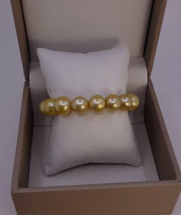 Armband Diep gouden Zuidzeeparels - 11x13,5 mm, Nieuw