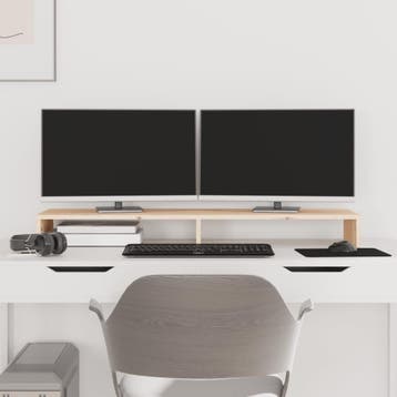 vidaXL Monitorstandaard 100x27x10 cm massief grenenhout, Verzenden