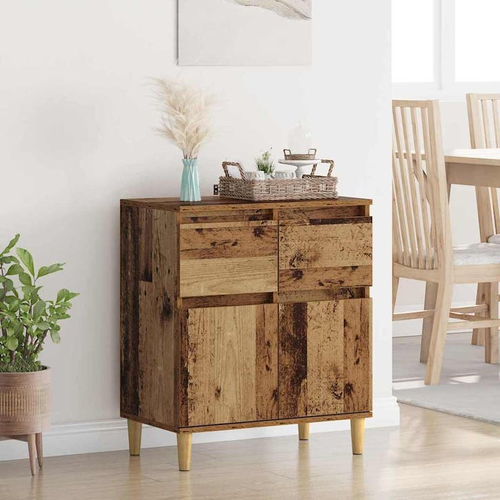 vidaXL Dressoir Oud Hout 60 x 35 x 70 cm Bewerkt hout, Huis en Inrichting, Kasten | Dressoirs, Nieuw, Verzenden