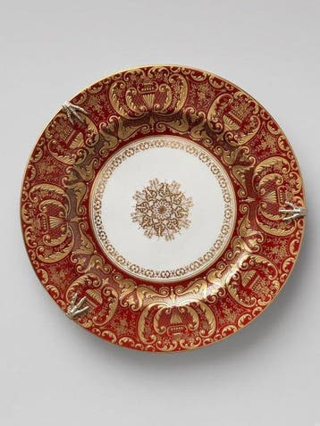 Wandbord (2) - Pair of Antique Doulton Burslem 24K