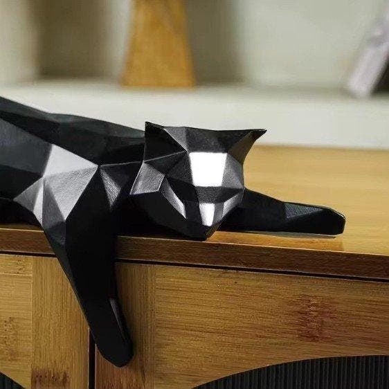 Atelier Verdan - sculptuur, Lazy Cat - 15 cm - Hars - 2026, Antiquités & Art, Curiosités & Brocante