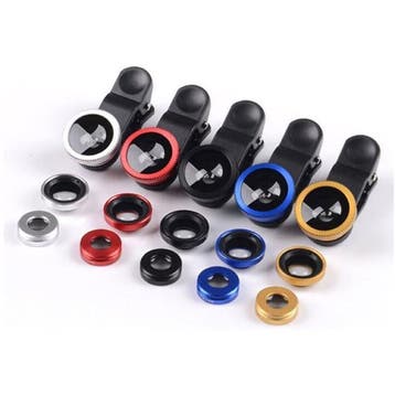3 in 1 Universele Camera Lens Clip voor Smartphones Zwart -, Verzenden, Nieuw