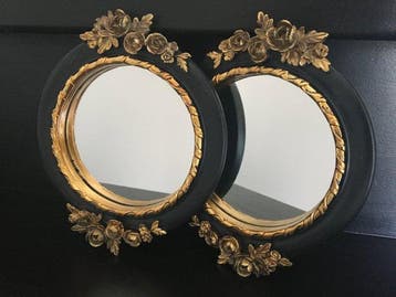 Miroir (2) - Verre, Résine - Miroirs à petites roses