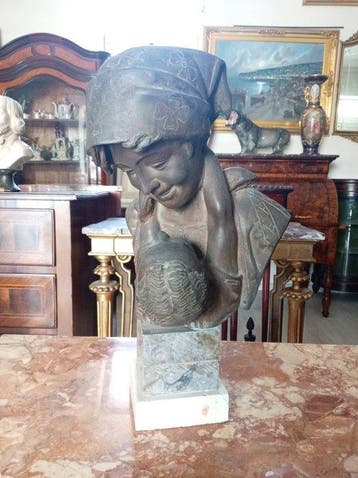 sculptuur, maternità - 47 cm - Brons, Antiek en Kunst